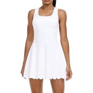 Attraco Women Tennis Dress with Shorts Size M White (6053)